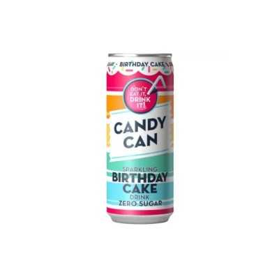 Candy Can - Bibita frizzante Zero Zuccheri gusto Torta di compleanno (Birthday cake) 330 ML