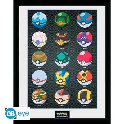 POKEMON Framed print Pokeballs Stampa incorniciata