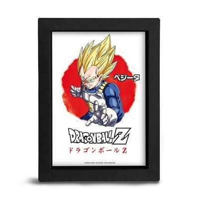DRAGON BALL Z - Vegeta Super Saiyan Asian Art Stampa quadretto con cornice nera 15x20 cm