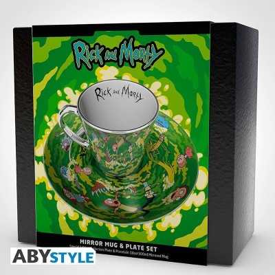 RICK AND MORTY Set Tazza a specchio & Piattino 300 ml