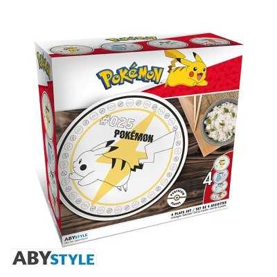 POKEMON - Starters + Pikachu Set of 4 Plates