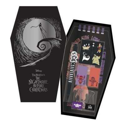 NIGHTMARE BEFORE CHRISTMAS - Set 7 pezzi (penna a sfera, quaderno, due clip, adesivi e post-it)