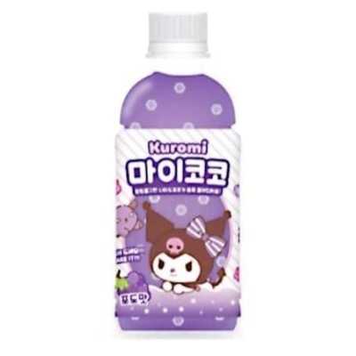 My Coco Kuromi Grape 340ml - Korean Non-carbonated soft drink with grape flavor and Nata De Coco