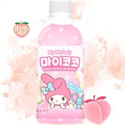 My Coco My Melody Peach 340ml - Bevanda analcolica coreana non gassata al gusto di pesca e Nata De Coco