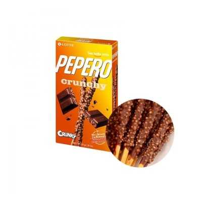 Pepero Crunky 39g - Biscotti coreani ricoperti di cioccolato e scaglie di mandorle
