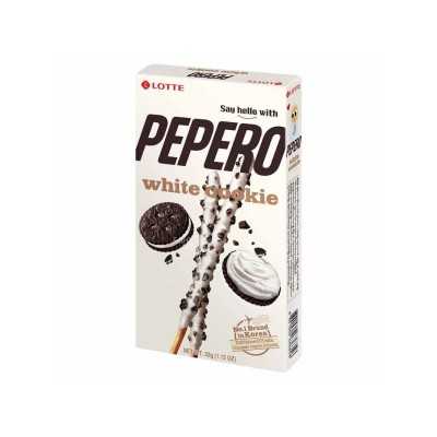 Pepero White Cookie 37g - Korean biscuit covered with white chocolate and cookie crumbs