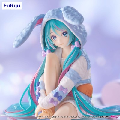 VOCALOID - Hatsune Miku Rabbit Ear Hood Pajama Blue Color Ver. Noodle Stopper Furyu PVC Figure 14 cm