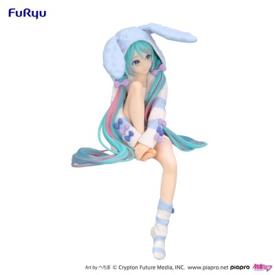 VOCALOID - Hatsune Miku Rabbit Ear Hood Pajama Blue Color Ver. Noodle Stopper Furyu PVC Figure 14 cm