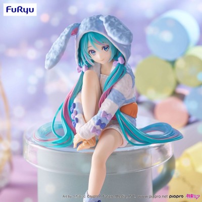 VOCALOID - Hatsune Miku Rabbit Ear Hood Pajama Blue Color Ver. Noodle Stopper Furyu PVC Figure 14 cm