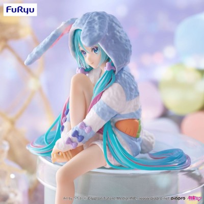 VOCALOID - Hatsune Miku Rabbit Ear Hood Pajama Blue Color Ver. Noodle Stopper Furyu PVC Figure 14 cm