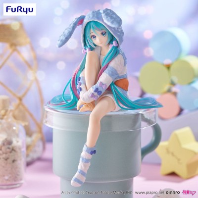 VOCALOID - Hatsune Miku Rabbit Ear Hood Pajama Blue Color Ver. Noodle Stopper Furyu PVC Figure 14 cm