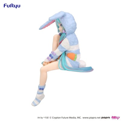 VOCALOID - Hatsune Miku Rabbit Ear Hood Pajama Blue Color Ver. Noodle Stopper Furyu PVC Figure 14 cm