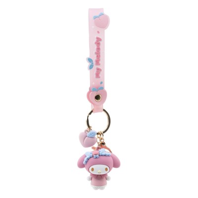 HELLO KITTY AND FRIENDS - Sanrio Peach Series Keychain with Hand Strap (1 portachiavi)