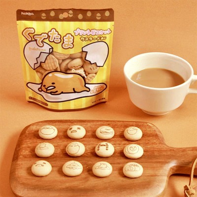 GUDETAMA - Small Japanese custard-flavoured cookies with Gudetama characters