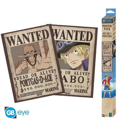 ONE PIECE Set 2 Chibi Posters Wanted Sabo & Ace (52x38cm)