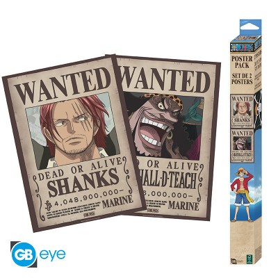 ONE PIECE Set 2 Chibi Posters Wanted Shanks & Blackbeard (52x38cm)