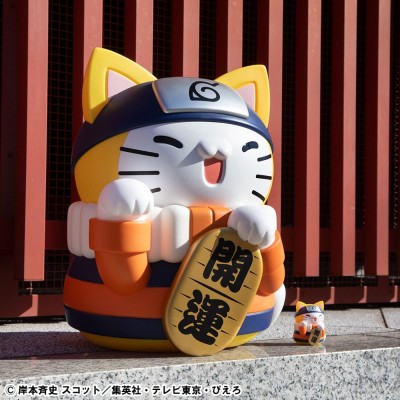 NARUTO SHIPPUDEN - Mega Cat Project Nyanto! - Nyaruto Fortune Cats Giant Ver. The Big Nyaruto Series Trading Figure 34 cm