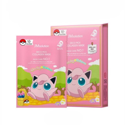 Deco Pick Collagen Mask Jigglypuff - Maschera viso coreana (pacco da 10)
