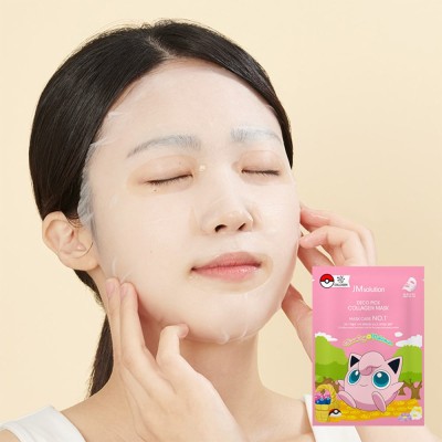 POKEMON Deco Pick Collagen Mask Jigglypuff - Maschera viso coreana (pacco da 10)