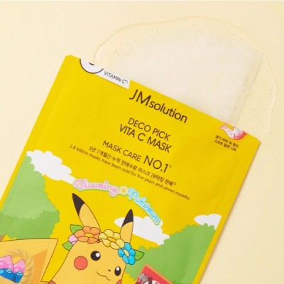 POKEMON Deco Pick Vita C Mask Pikachu - Maschera viso coreana (pacco da 10)