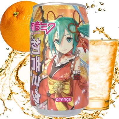 HATSUNE MIKU Orange Bevanda gassata al gusto di arancia 330 ml