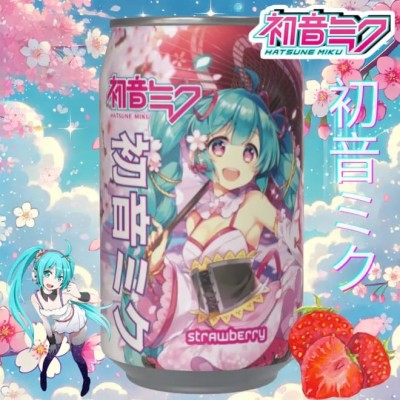 HATSUNE MIKU Strawberry Bevanda gassata al gusto di fragola 330 ml