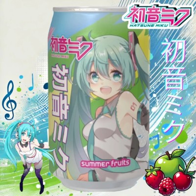 HATSUNE MIKU Summer Fruits flavoured carbonated soft drink 330 ml