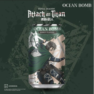 ATTACK ON TITAN - Ocean Bomb Carbonated Soft Drink with Honey Flavor (Japan) 330ML