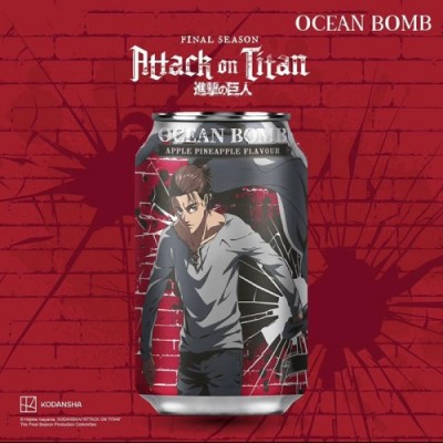 ATTACK ON TITAN - Ocean Bomb Sparkling Apple & Pineapple (Japan) 330ML
