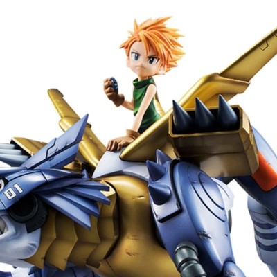 DIGIMON ADVENTURE - Metal Garurumon & Ishida Yamato Precious G.E.M. Series MegaHouse PVC Figure 30 cm