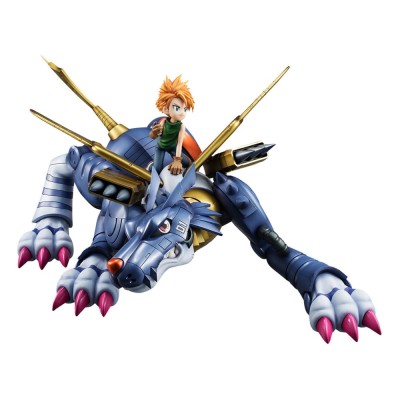DIGIMON ADVENTURE - Metal Garurumon & Ishida Yamato Precious G.E.M. Series MegaHouse PVC Figure 30 cm