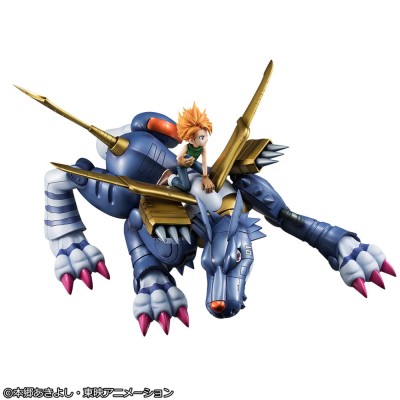DIGIMON ADVENTURE - Metal Garurumon & Ishida Yamato Precious G.E.M. Series MegaHouse PVC Figure 30 cm