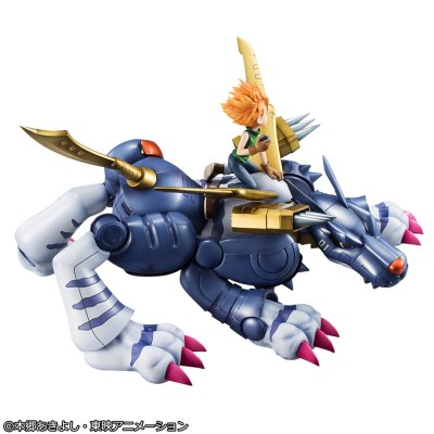 DIGIMON ADVENTURE - Metal Garurumon & Ishida Yamato Precious G.E.M. Series MegaHouse PVC Figure 30 cm