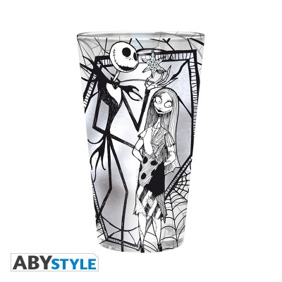THE NIGHTMARE BEFORE CHRISTMAS - Large Glass Jack & Sally