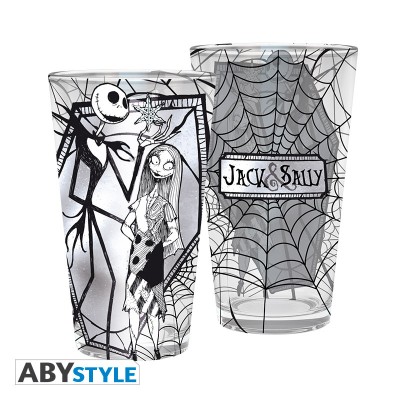 THE NIGHTMARE BEFORE CHRISTMAS - Large Glass Jack & Sally