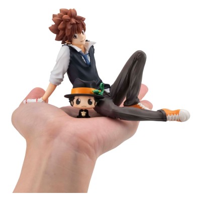 KATEKYO HITMAN REBORN! - Tsuna & Reborn & Hibari & Hibird Palm Size Set G.E.M. Series Megahouse PVC Figure 8 cm
