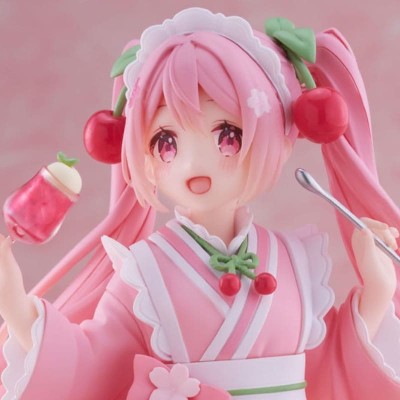 HATSUNE MIKU - Sakura Miku Japanese Cafe Ver. Newley Written Reissue Taito PVC Figure 18 cm