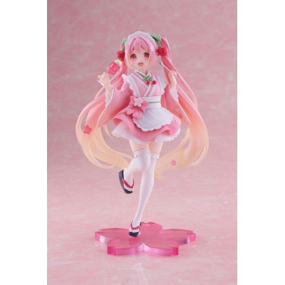 HATSUNE MIKU - Sakura Miku Japanese Cafe Ver. Newley Written Reissue Taito PVC Figure 18 cm