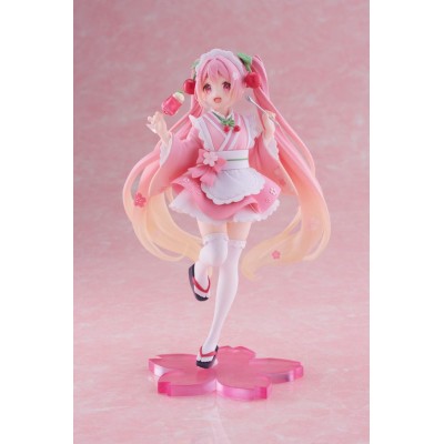 HATSUNE MIKU - Sakura Miku Japanese Cafe Ver. Newley Written Reissue Taito PVC Figure 18 cm