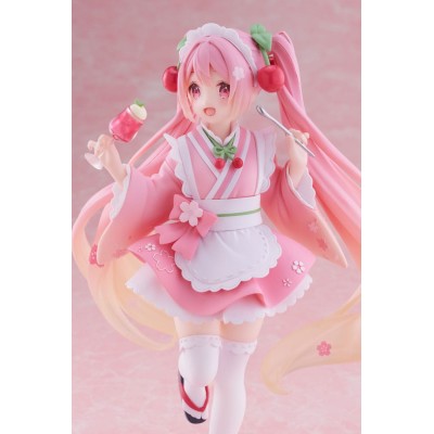 HATSUNE MIKU - Sakura Miku Japanese Cafe Ver. Newley Written Reissue Taito PVC Figure 18 cm
