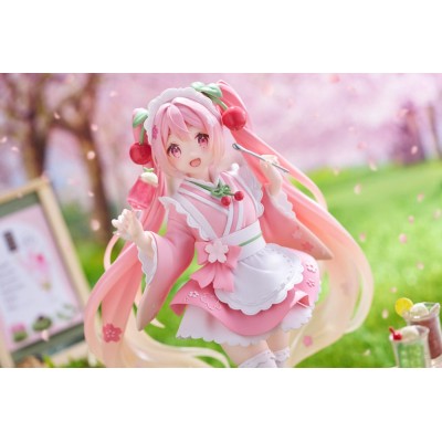 HATSUNE MIKU - Sakura Miku Japanese Cafe Ver. Newley Written Reissue Taito PVC Figure 18 cm
