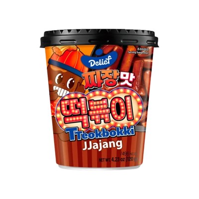 Jjajang Tteokbokki Cup - Instant Rice Cakes with Black Bean Sauce (Halal) 120G