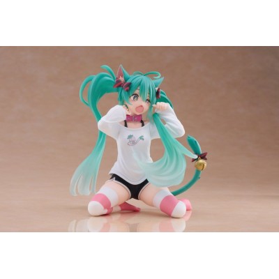 HATSUNE MIKU - Hatsune Miku Cat Ear T-Shirt Ver. Desktop Cute (re-run) Taito PVC Figure 13 cm