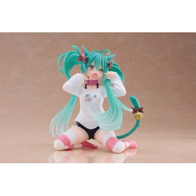 HATSUNE MIKU - Hatsune Miku Cat Ear T-Shirt Ver. Desktop Cute (re-run) Taito PVC Figure 13 cm