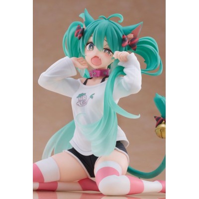HATSUNE MIKU - Hatsune Miku Cat Ear T-Shirt Ver. Desktop Cute (re-run) Taito PVC Figure 13 cm