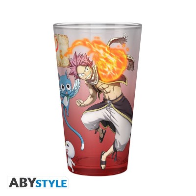 FAIRY TAIL - Natsu, Lucy, Happy & Plue Large Glass 400 ml