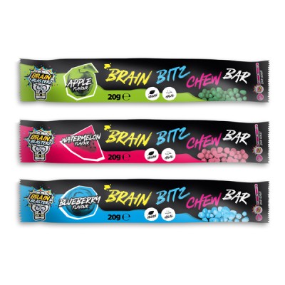 Brain Blasterz Brain Bitz Chew Bar – Soft and Fruity Sour Candy