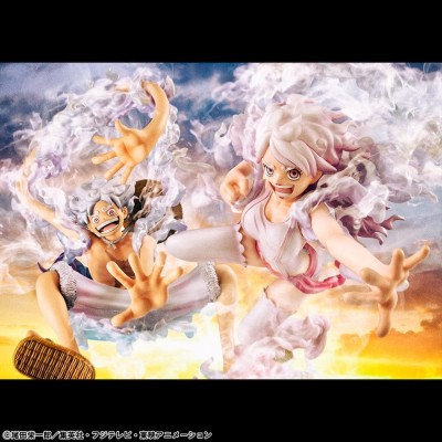 ONE PIECE - Monkey D. Luffy Gear Fifth Evolutionary History Portrait.Of.Pirates Megahouse PVC Figure 26 cm