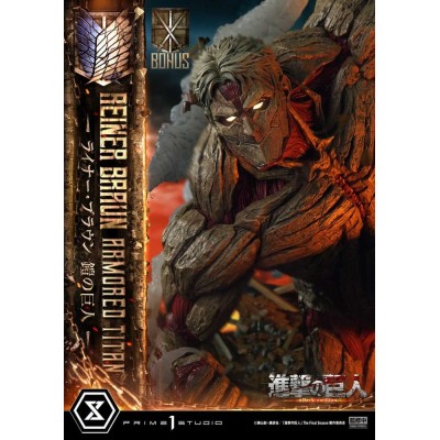 ATTACK ON TITAN - Reiner Braun Armored Titan Bonus Version Ultimate Diorama Masterline Statue Prime 1 Studio 75 cm
