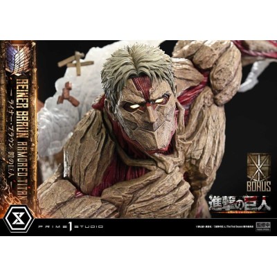 ATTACK ON TITAN - Reiner Braun Armored Titan Bonus Version Ultimate Diorama Masterline Statue Prime 1 Studio 75 cm